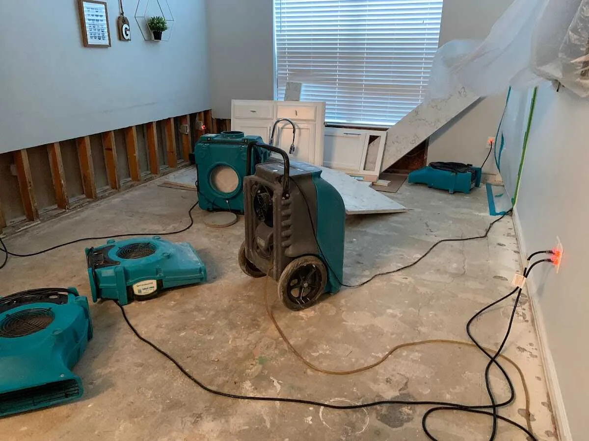 Dehumidifier in flood-cut room for Water Extraction & Removal in Pittsburg